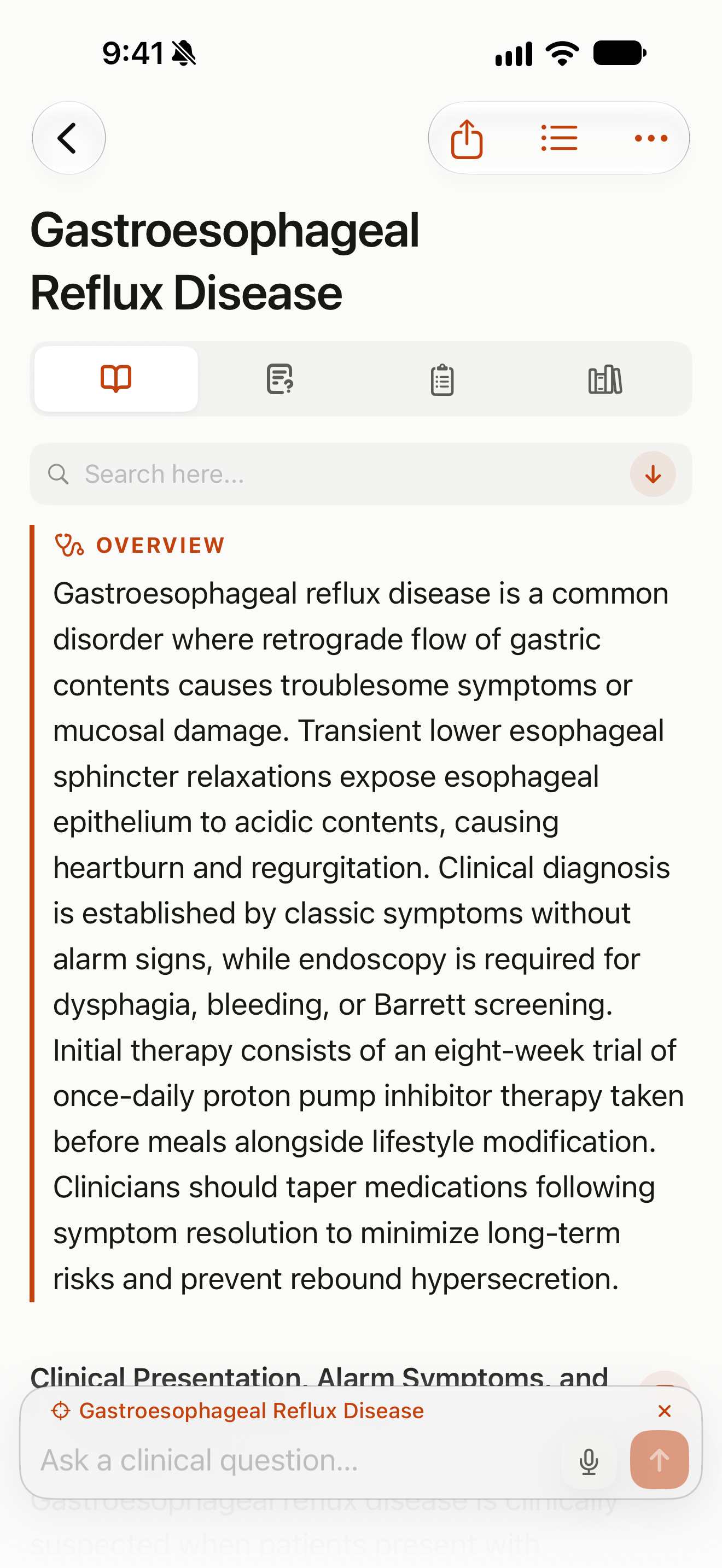 OpenMedico on a physical iPhone: GERD review