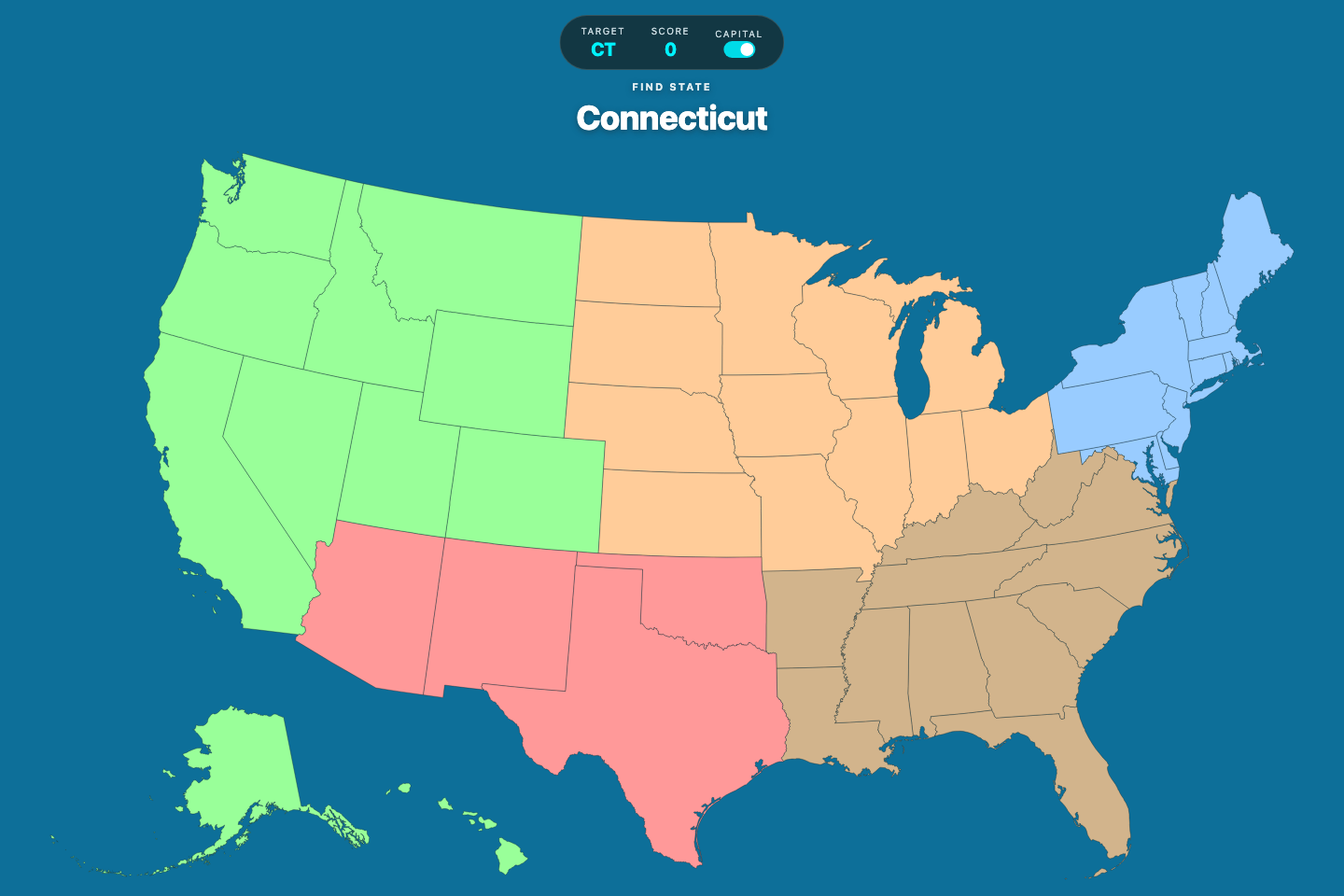 Actual US Map app on desktop