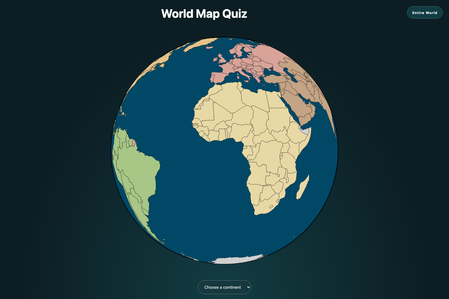 Actual World Map app on desktop
